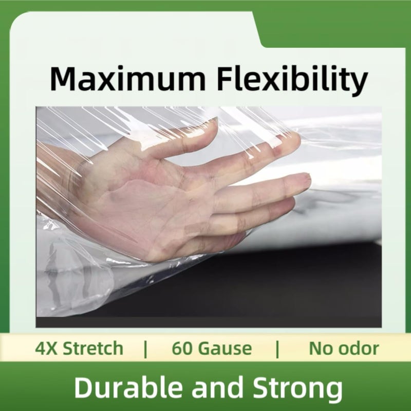 AISEY Stretch Wrap Film Heavy Duty 11.8 inch Wide 500ft Shrink Wrap Roll Self Adhering Packing Supplies for Moving, Packing and Pallet Furniture - Image 4